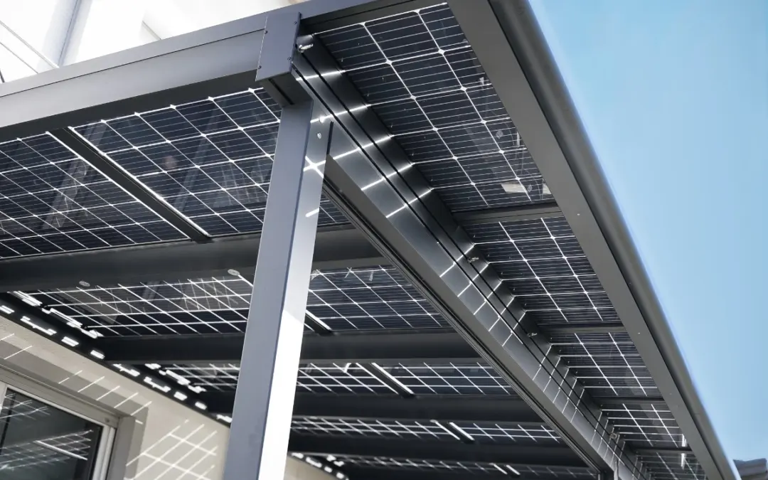PV-Terrassendach, PV-Flachdachanlage, Sonnenschutz