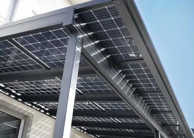 PV-Terrassendach, PV-Flachdachanlage, Sonnenschutz